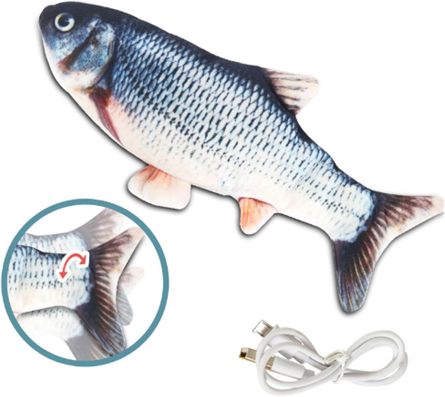 Vibrating Fish for Dogs, Floppy Fish Dog Toy, Moving Dog Toy, Realistic Flopping Fish Rocking Dog Toy, Interactive Dog Toys for Small Large Dogs, Dog Toys for Aggressive Chewers(B,Remote control)