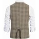 thumbnail image 3 of Chaleco de traje de negocios a cuadros para hombre, chaqueta de corte regular, chaleco informal a cuadros irregulares, chaleco de negocios cruzado, 3 of 5