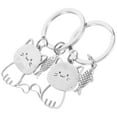 thumbnail image 2 of llaveros con colgante de gato y pez, de acero inoxidable., 2 of 7