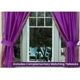thumbnail image 2 of Lined Tab Top Sari Curtains 43"W x 108"L matching tiebacks- Handcrafted Lavender Indian Drapes with Lining, Offering Privacy and Insulation for Living Room/Bedroom/Dining Room, Sold in Pairs, 2 of 6