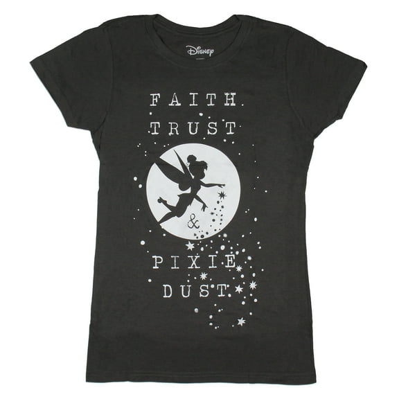 Disney Peter Pan Women's Faith Trust and Pixie Dust Tinkerbell T-Shirt