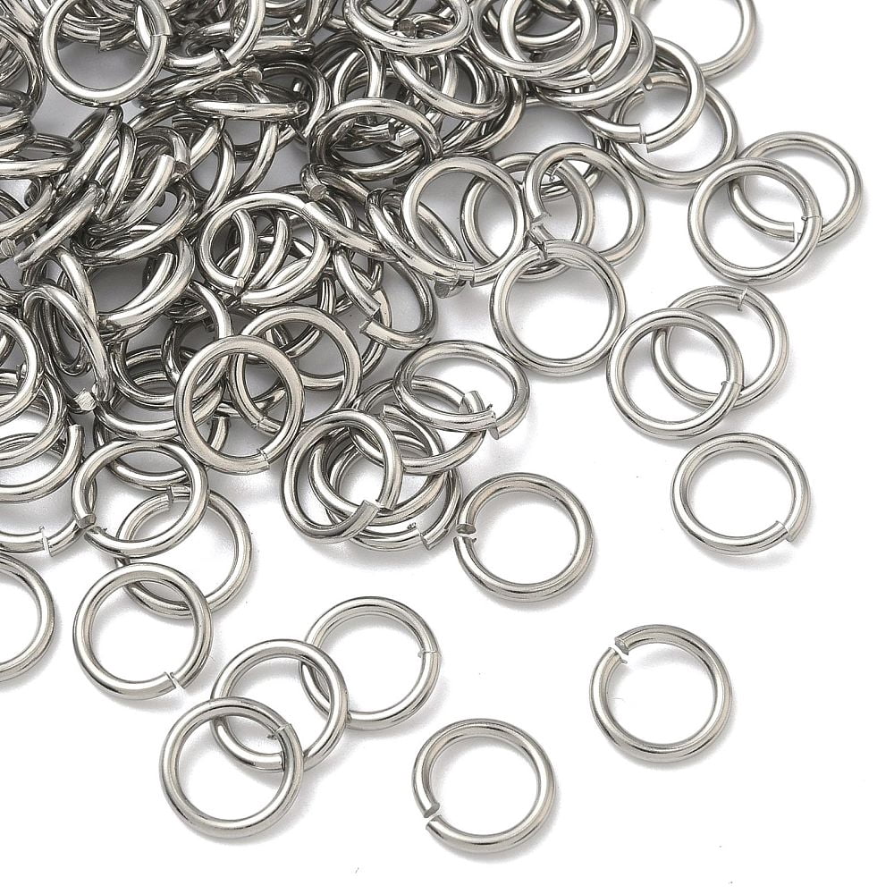 Resistant 304 Stainless Steel Open Jump Rings Saw Cut Round Stainless Steel Color 10x1.4mm Inner Diameter: 7.2mm Hole: 7mm