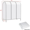 thumbnail image 3 of 60'' Garment Rack Cover Dustproof Clothes Rack Cover Breathable Garment Bags Protector Wardrobe Cover with 2 Durable Zippers for Garment Rack, White (Rack Not Included), 3 of 12