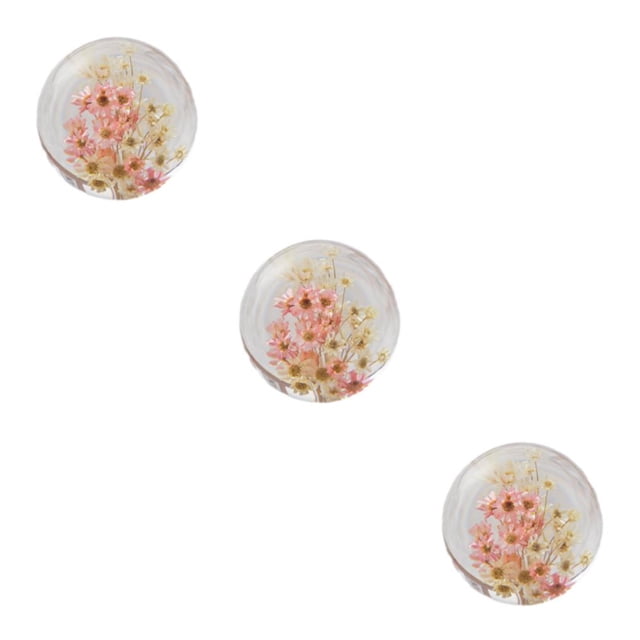 Youkk Boule de Rêve Décorative avec Fleur Créant une Atmosphère Enchanteresse Résine Cadeau Marguerite Rouge Blanc 7cm 3Set