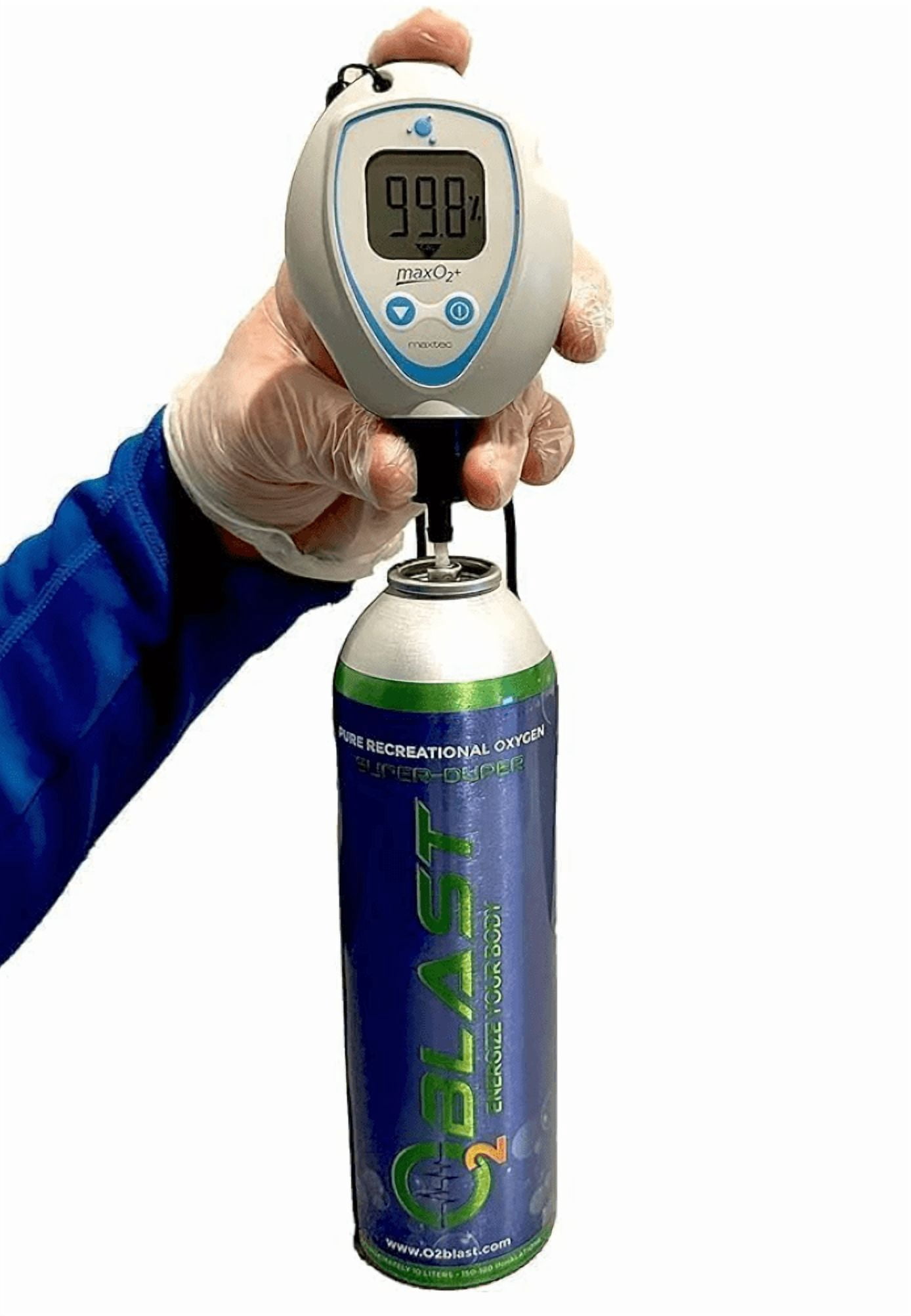 O2 Blast“ Pure Oxygen for Energy, Recovery & Performance - 10-Liter Can with Custom Breathing Mask, Pack of 12
