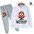 thumbnail image 1 of Conjunto de Sudadera con capucha de Super Mario para niños y niñas, ropa deportiva de 2 piezas con estampado, informal, a la moda, 2024, 1 of 1