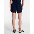 thumbnail image 4 of Time and Tru Women's Linen Blend Shorts with Scalloped Hem, Sizes XS-XXXL, 4 of 6