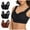 4-Black, variant on YWDJ Push up Bras for Women 3 Pack Pullover Comfy Bras Wireless Lounge Bras Wide Strap Full Coverage Wrap Comfortable Bras Padded Plus Size Lace Comfortable Bras Bras Black 2XL