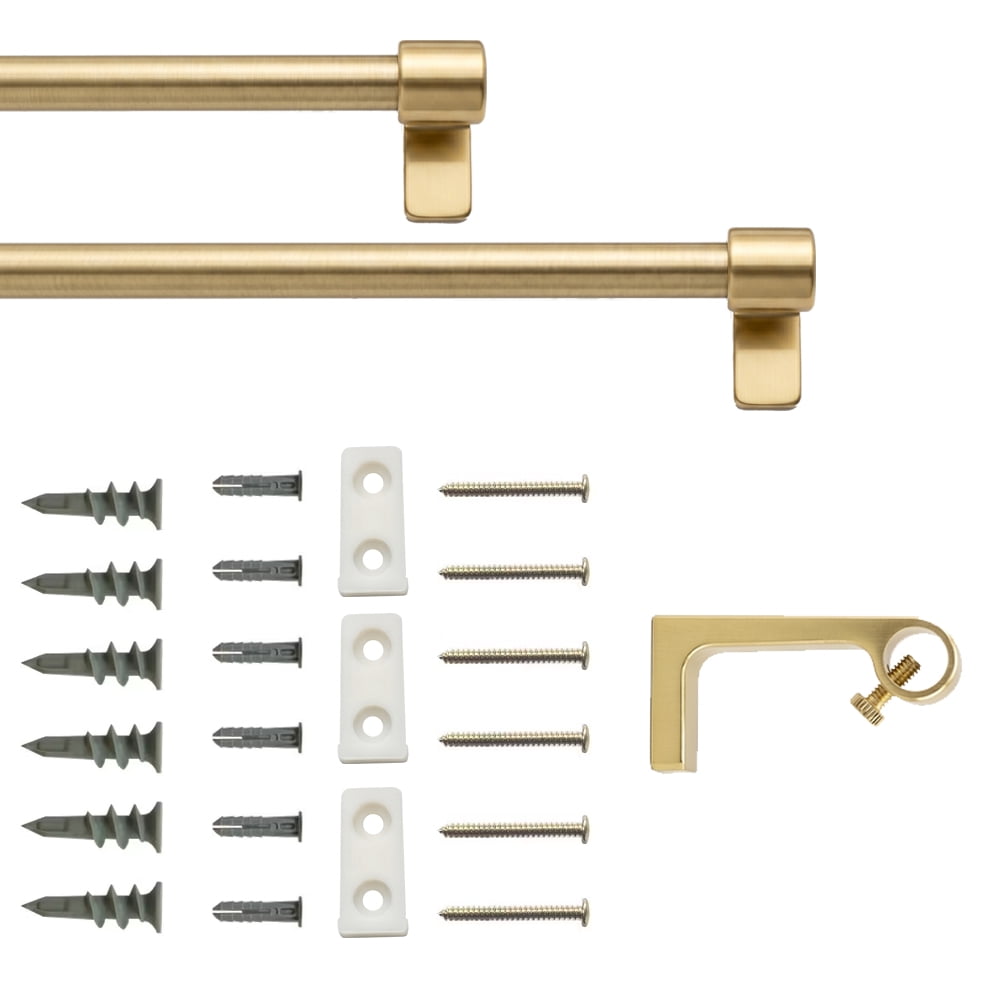 Mainstays 1/2" Brass Minimal Single Curtain Rod, 48"-84"