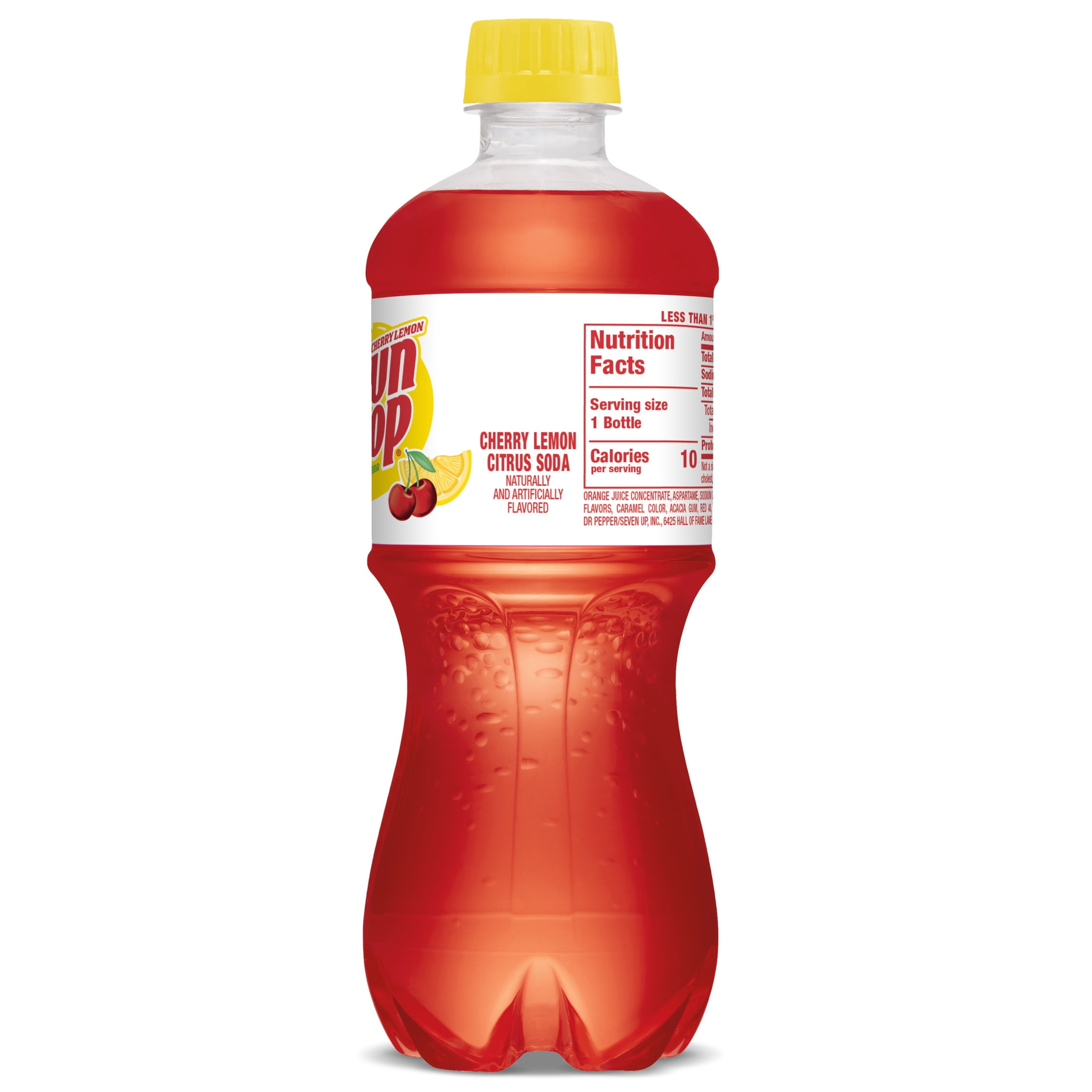 (5 pack) Diet Sun Drop Cherry Lemon Citrus Soda Pop, 20 fl oz, Bottle