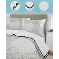 thumbnail image 4 of Quilts Twin Size, Sage Green Chrysanthemum Soft Comforter Bedding Set for Bed, Farmhouse Botanical Floral Modern Lightweight Quilted Bedspread with Pillow Cover(2 Pieces) for All Season, 68x86 Inch, 4 of 6