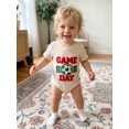 thumbnail image 5 of Cenuakty Infant 3M 6M 12M 18M Baby Summer Romper Fashionable Game Day Soccer Embroidery Short Sleeve Round Neck Jumpsuit, 5 of 9