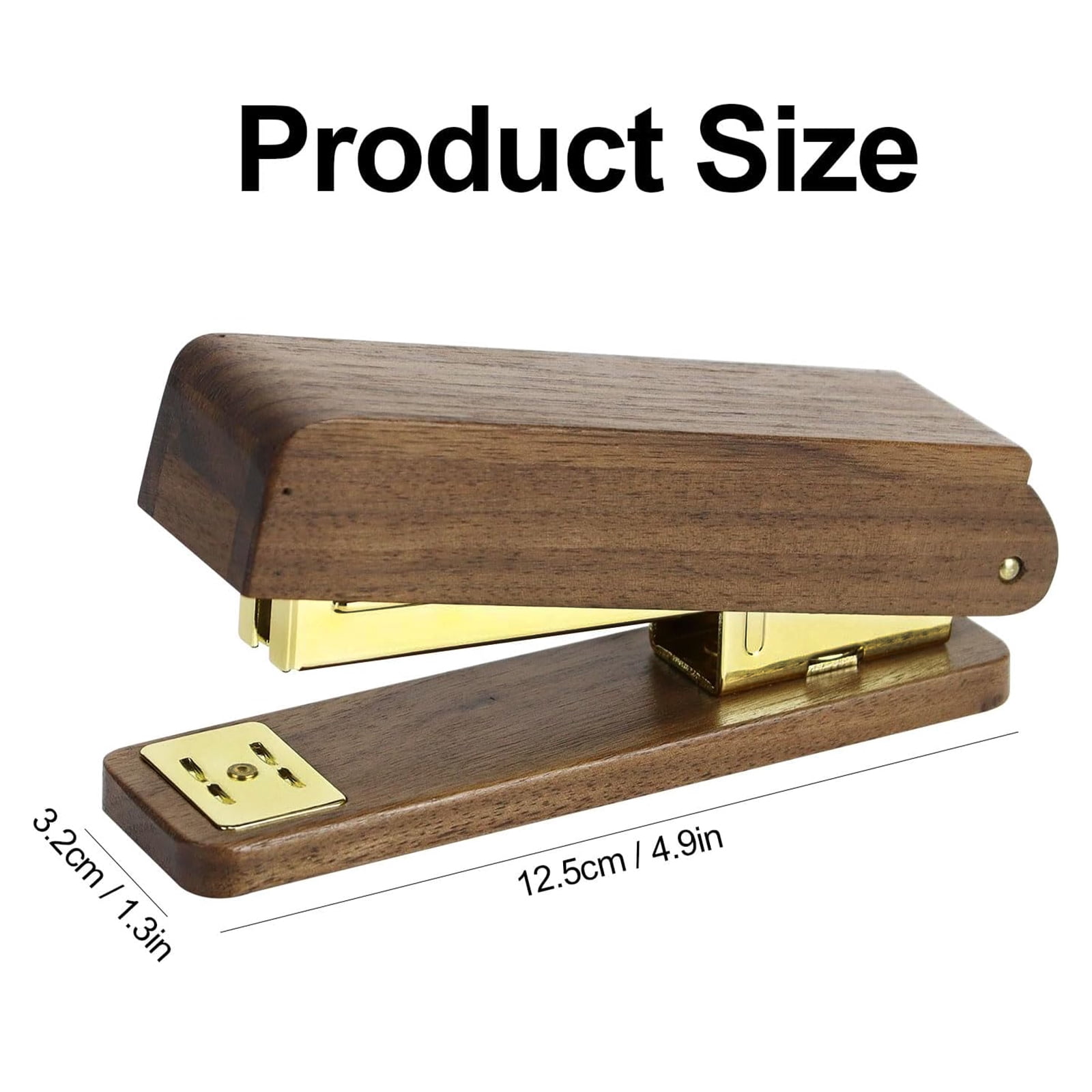MultiBey Solid Black Walnut Wood Stapler, 25-Sheet Heavy Duty Office Stapler with 1000 Staples