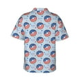 thumbnail image 3 of Uemuo Donut with the USA Fag Printed Regular Fit Short Sleeve Casual Hawaiian Shirt for Men,Aloha shirt,Tropical shirt,Floral print shirt,Vacation Beach shirt-Medium, 3 of 9