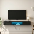 thumbnail image 3 of Black 63" Floating Tv Stand With 16-color , Wall Mounted Entertainment Center For 55 60 65" Tvs 16 Color Stand, 55-65 Inch Tv, And, 3 of 5