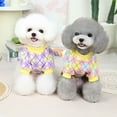 thumbnail image 3 of 2022 New Classic Plaid Sweater Teddy Bomei Dog Warm Clothes Autumn And Winter Pet Clothing rose red L, 3 of 9