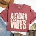 thumbnail image 4 of Autumn Vibes Block Distressed - Women's Garment Dyed Graphic T-Shirt, 4 of 15