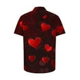 thumbnail image 4 of Heart Print Shirts for Men Valentines Day T-Shirt 2026 Spring Beach Vacation Short Sleeve Tees Basic Lapel Button Down Tops, 4 of 5