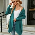thumbnail image 5 of Fiaer Cardigan Sweaters For Women Trendy Long Sleeve Casual Loose Solid Open Front Cozy Knit Tops Green XXL, 5 of 8