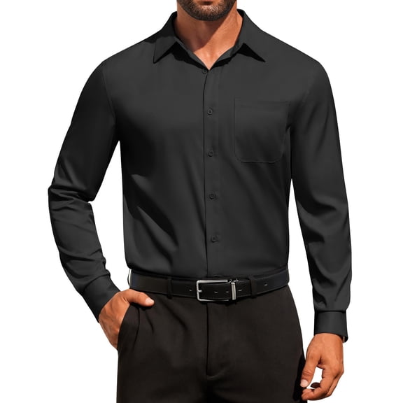 COOFANDY Men's Dress Shirt Business Casual Button Down Shirt Long Sleeve Formal Shirt for Men