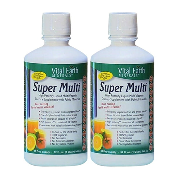 Vital Earth Minerals Super Multi Liquid Vitamins 32 fl oz ( 2 Pack )