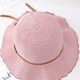 thumbnail image 6 of Fewfanhot Women Scalloped Wide Brim Straw Bucket Hat, UPF Sun Protection Foldable Beach Fisherman Hat with Fabric Ribbon Bow, 6 of 8