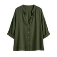 thumbnail image 7 of GUACER Women's 3/4 Sleeve Button Down Shirts Casual Linen Relaxed Fit Collared Summer Blouses Tops for Ladies, 7 of 7