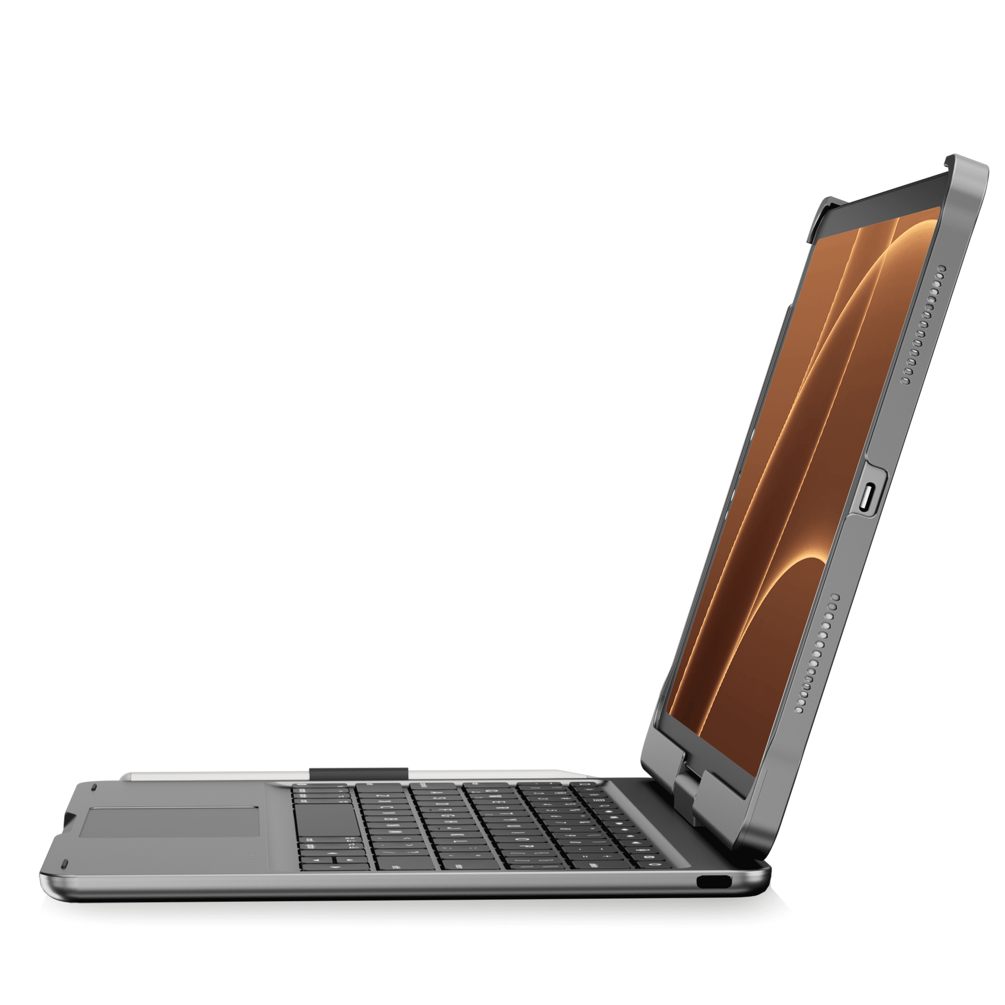 pekarejue Wireless Keyboard Case Compatible with Apple iPad Air 11-inch (M3 M4 M2) & iPad Air 5th 4th & iPad Pro 11-inch (4th-1st Gen): Rotatable Pencil Holder Trackpad Backlit Space Grey