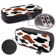 thumbnail image 4 of Lsque Brown Black Cow Printed Big Capacity PU Leather Pencil Case Large Pencil Pouch Stationery Pen Bag Pencil Holder for Teen, 4 of 6