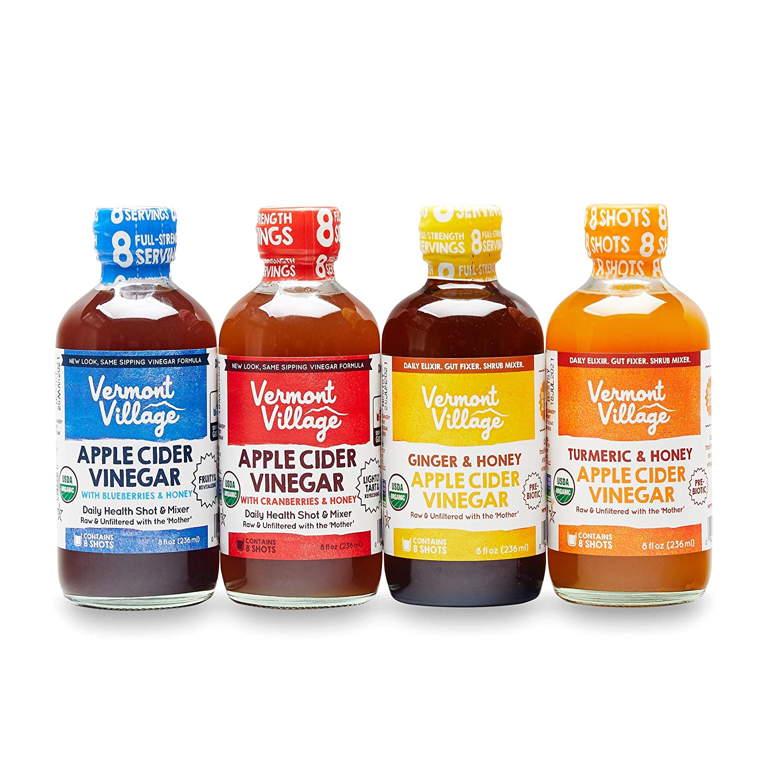 Vermont Village Organic Apple Cider Vinegar Sampler Pack, 8 Ounce