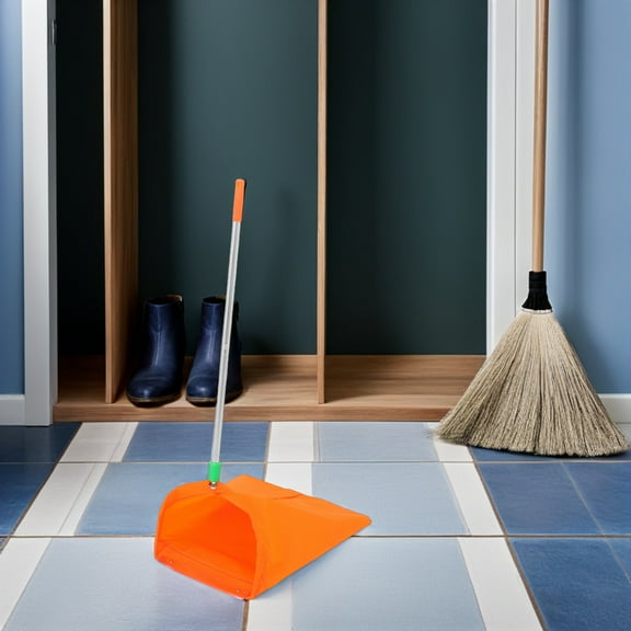 OUNONA 2-Pack Heavy Duty Aluminum Dustpans with Wind-Resistant Feature for Efficient Garden Leaf and Debris Cleanup