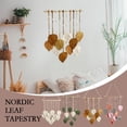 thumbnail image 3 of Macrame Wall Hanging Handmade Woven Leaf Tapestry with Yarn Tassels, Boho Cotton Rope Art Decor for Nursery, Bedroom, Living Room, Apartment Home, 15.75x39.37, 3 of 10
