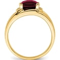 thumbnail image 2 of 14K Yellow Gold Emerald-Cut Created Ruby And Diamond Mens Ringsize 10 (Width 2.1 To 8.3) - Jbsp, 2 of 5