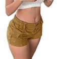 thumbnail image 6 of Brown Cargo Pants Women's Cargo Shorts Elastic Waist Pockets Summer Casual Shorts Y2k Shorts Shorts for Women Woman Pants Clearance, 6 of 6