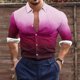 thumbnail image 1 of Blusa y camisa de manga larga con cuello vuelto para hombre, estilo casual, a la moda, con botones estampados, blusa de manga larga con cuello vuelto, camisetas de poliéster para hombre, 1 of 5
