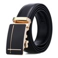 thumbnail image 1 of Waist Belt Solid Color Faux Leather Durable Automatic Buckle Men Belt for Daily Wear, 1 of 10