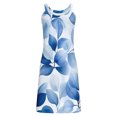 thumbnail image 6 of Tnhcen Women's Retro Print Nightgown V-Neck Sleepwear Sleeveless Pajama Dress 95% Polyester 5% Spandex Home Loungewear S-2XL Multiple Colors Available Light Blue, 6 of 7
