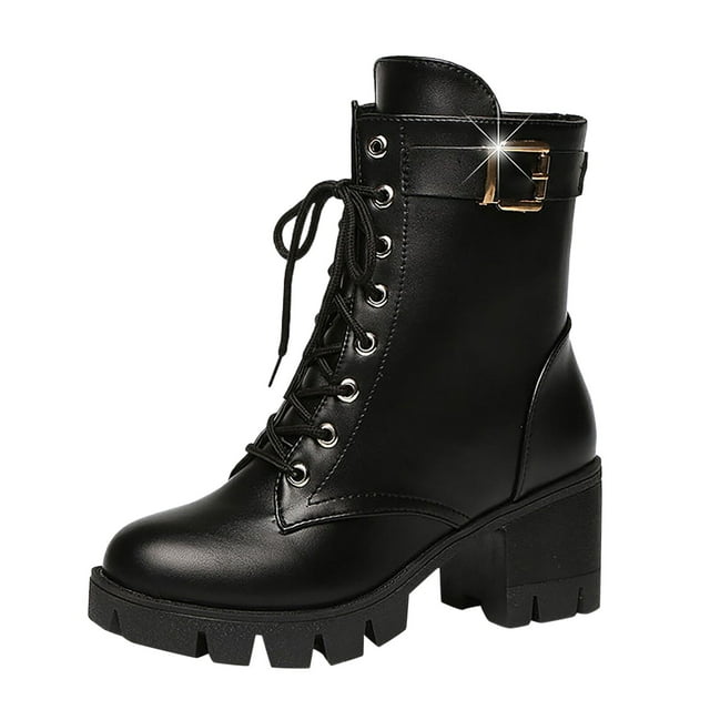 NECHOLOGY Botas Mujer Adulto Femenino Zapatos Botines de mujer Botas de media de vaquero occidental, botas de cuero Retro clásicas de moda para chica picante (Black, 8.5)