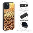 thumbnail image 2 of WIRESTER Shockproof Soft Rubber Cover Case for Apple iPhone 15 6.1" 2023 (NOT FIT Apple iPhone 15 Plus 6.7" 2023), Gold Glitter Sparkle With Black Yellow Glitter Leopard, 2 of 5