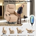 thumbnail image 4 of Korser Power Lift Recliner Chair for Elderly with Massage and Heat PU Leather for Living Room,Camel, 4 of 6