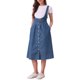 thumbnail image 2 of Vestido con tirantes INSPIRE CHIC para mujer, vestido midi de mezclilla con botones en la parte delantera y cuello en U clásico, con bolsillos, color azul L, 2 of 6