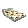thumbnail image 2 of Ambesonne Emoji Fitted Sheet & Pillow Sham Set, Smirking Funny Round Faces, Full, White Pale Grey Mustard, 2 of 2