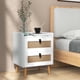 thumbnail image 2 of Mesita de Noche Costway con 2 Cajones Mesa Auxiliar Decorada de Ratán Patas de Madera con Almohadillas de Fieltro Borde Protector, 2 of 5