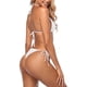 thumbnail image 5 of Traje de baño de dos piezas para mujer, traje de baño sexy con cuello halter y tiras, conjunto de bikini de triángulo, traje de baño de color sólido dividido, tejido de poliéster sensual, 5 of 8