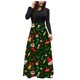 thumbnail image 1 of Vestido de manga larga para mujer Navidad cuello redondo Santa muñeco de nieve estampado cintura alta Boho Maxi vestido Casual fiesta vestido de noche Fridja  nbo1979, 1 of 5