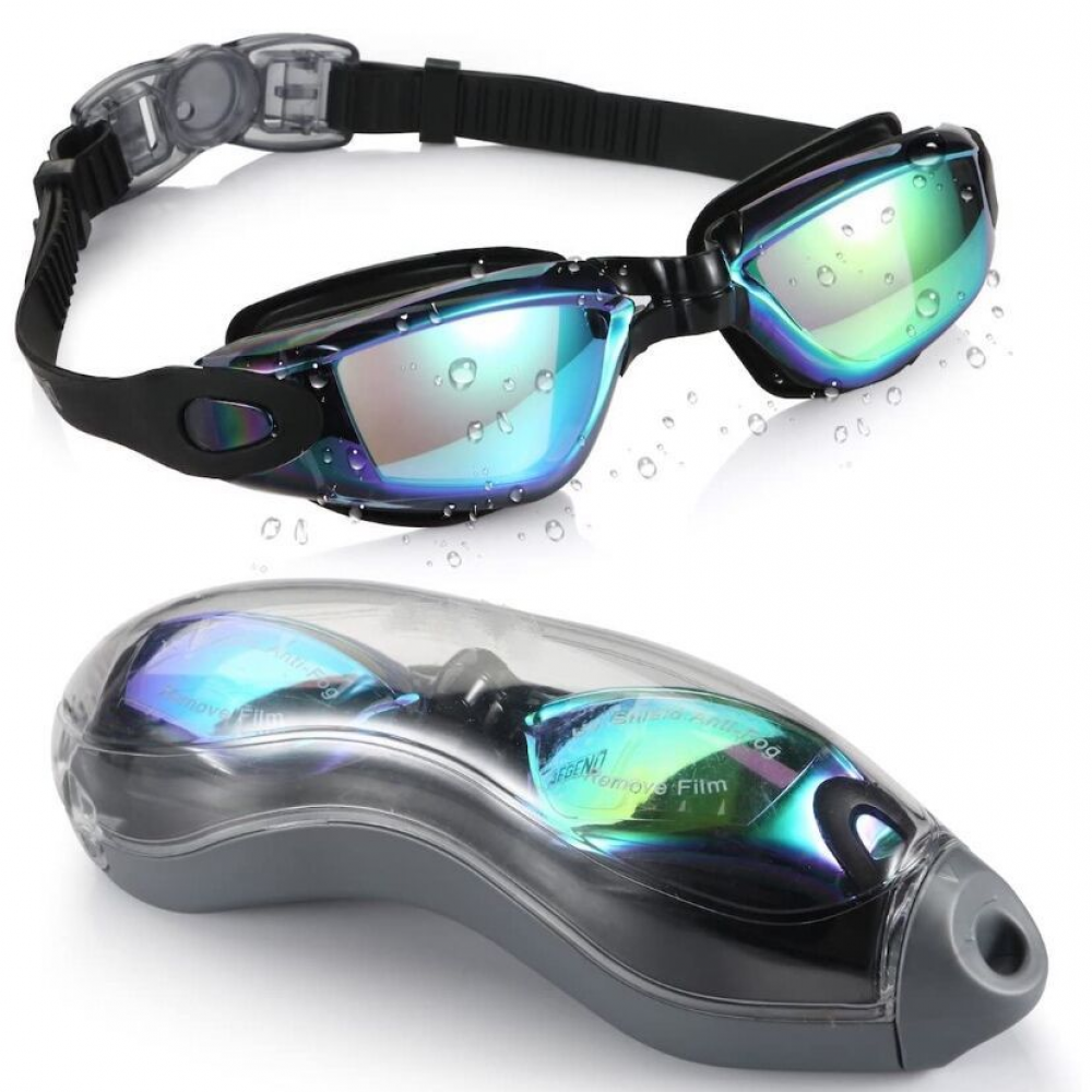 Swimming Goggles Adult Unisex, Wide Distortion Free Vision, Anti fog