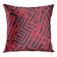 thumbnail image 1 of BOSDECO Orange Motif Rouge Industriel Labyrinthe Effet Urbain Abstrait Taie d'Oreiller Taie d'Oreiller 20x20 Pouces, 1 of 1