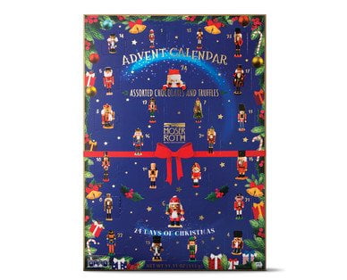 Moser Roth Nutcracker Advent Calendar 24 Days of Christmas Chocolates & Truffles Luxurious European Belgian Chocolate Privat Collection Chocolate Oversized 11.11 oz 24 Candy Pieces - Walmart.com Moser Roth Nutcracker Advent Calendar 24 Days of Christmas Chocolates & Truffles Luxurious European Belgian Chocolate Privat Collection Chocolate Oversized 11.11 oz 24 Candy Pieces - Walmart.com