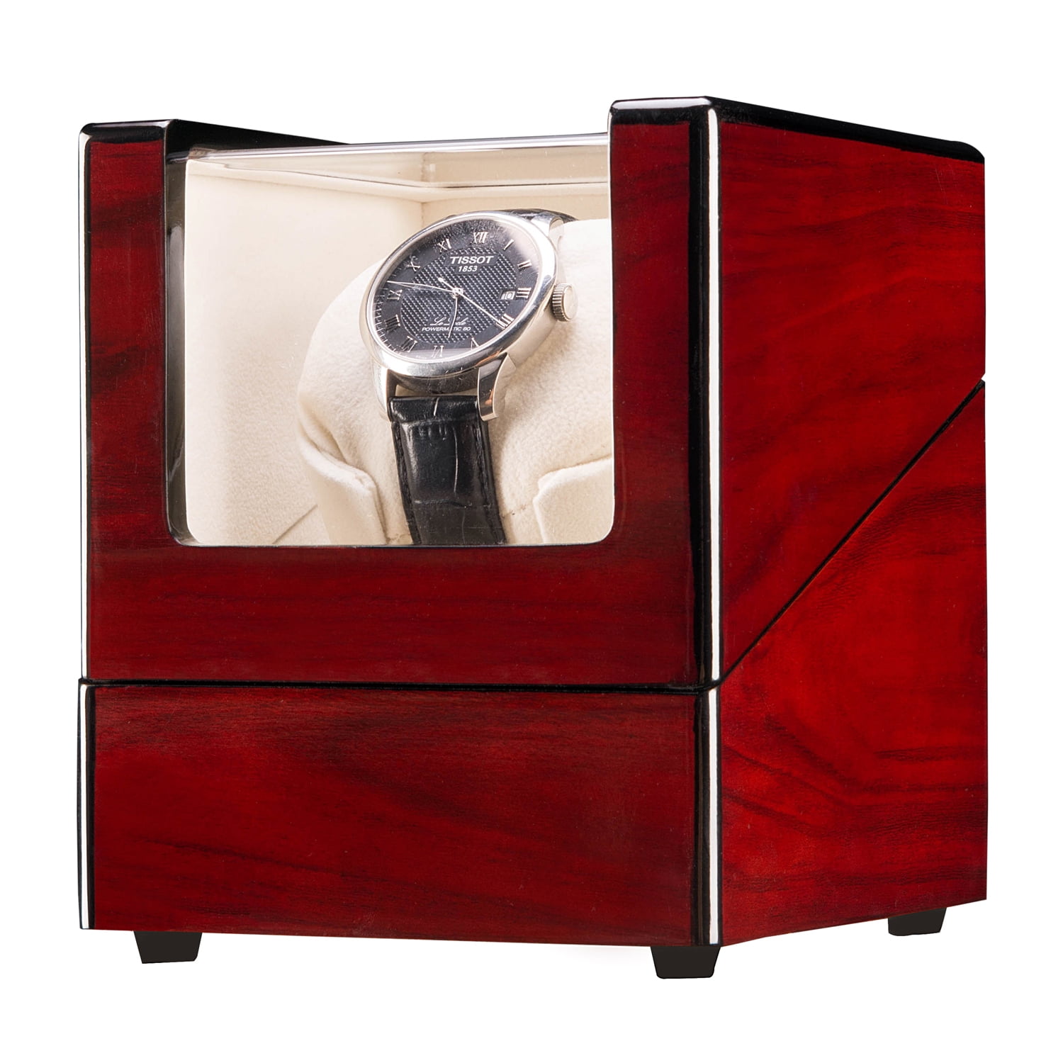 Kepooman Automatic Watch Winder, Wood Display Case Storage Organizer, Beige Kepooman Automatic Watch Winder, Wood Display Case Storage Organizer, Beige