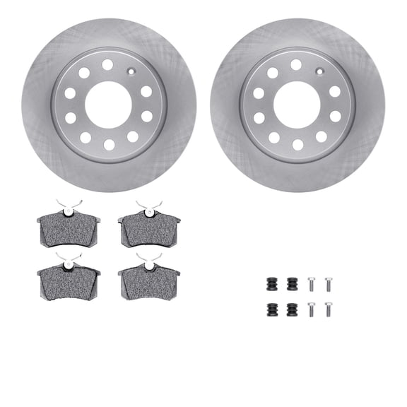 Dynamic Friction Company Rear Brake Rotors with 5000 Advanced Brake Pads includes Hardware 6512-74377